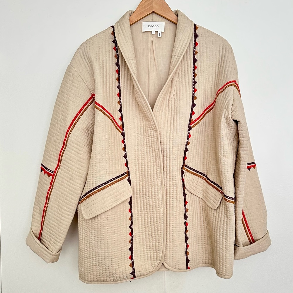 ba&sh quilted embroidered jacket